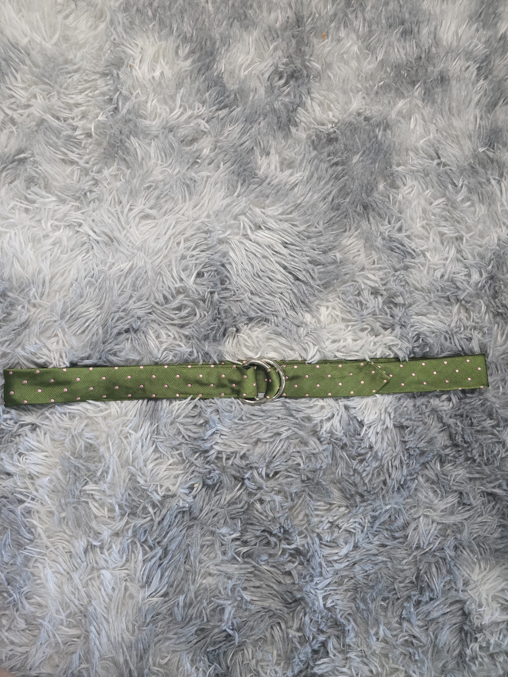 J. Crew Olive Green Polka Dot Web Belt with Double Ring Buckle - Picture 2 of 7